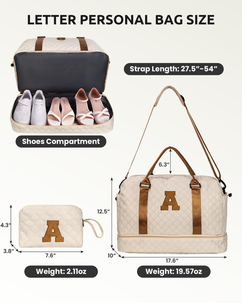 Personalized Cosmetic Bag + Personalized Travel Duffel Bag, Gift for Her