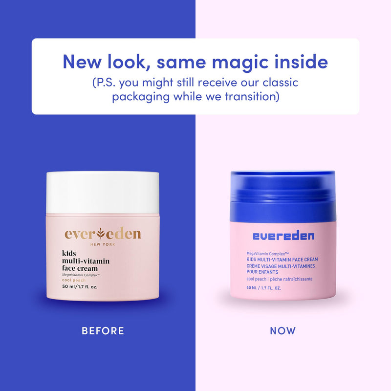 Evereden Kids Face Cream, Dermatologist-Tested, Vitamin B3, Peach, 1.7 oz | Vitamin-Enriched, Face Moisturizer, Safe for Young & Sensitive Skin, Omegas 3, 6, 9, Peach Scent, Kids Ages 3+, 1.7 fl oz Kids Face Cream – Peach