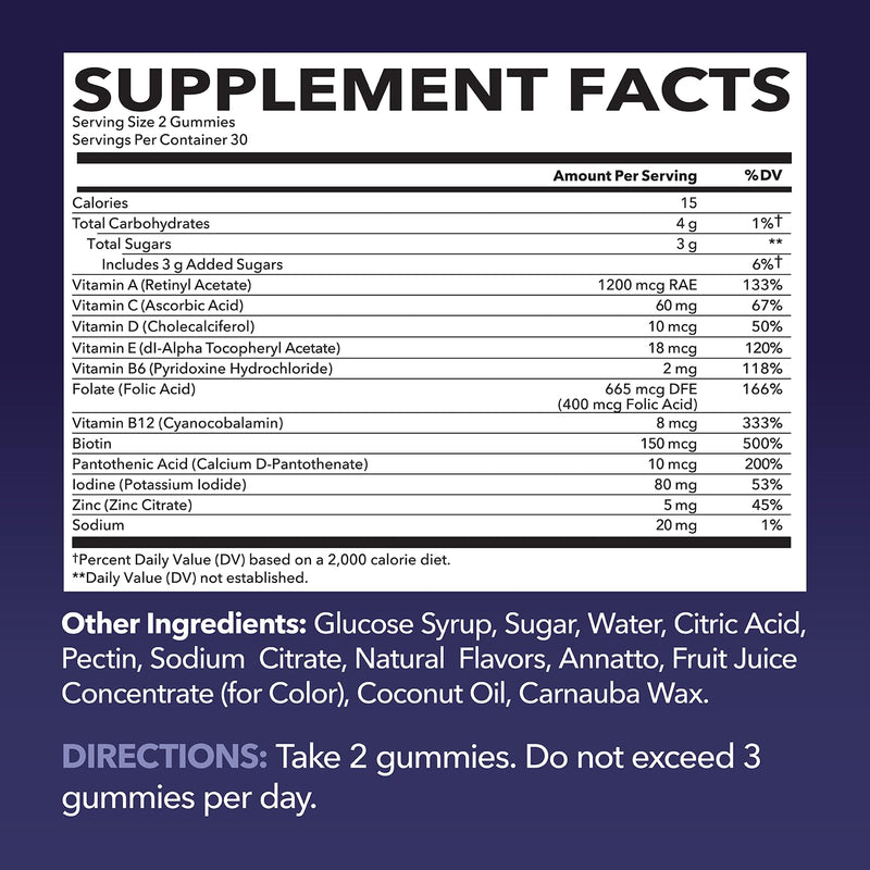 Multivitamin Gummies for Adults, Mixed Berry, 60 Count, 30 Day Supply | Multivitamin Gummies for Men and Women with Vitamins and Minerals Zinc, Vitamin C, Vitamin D, Daily Defense, 30 Servings
