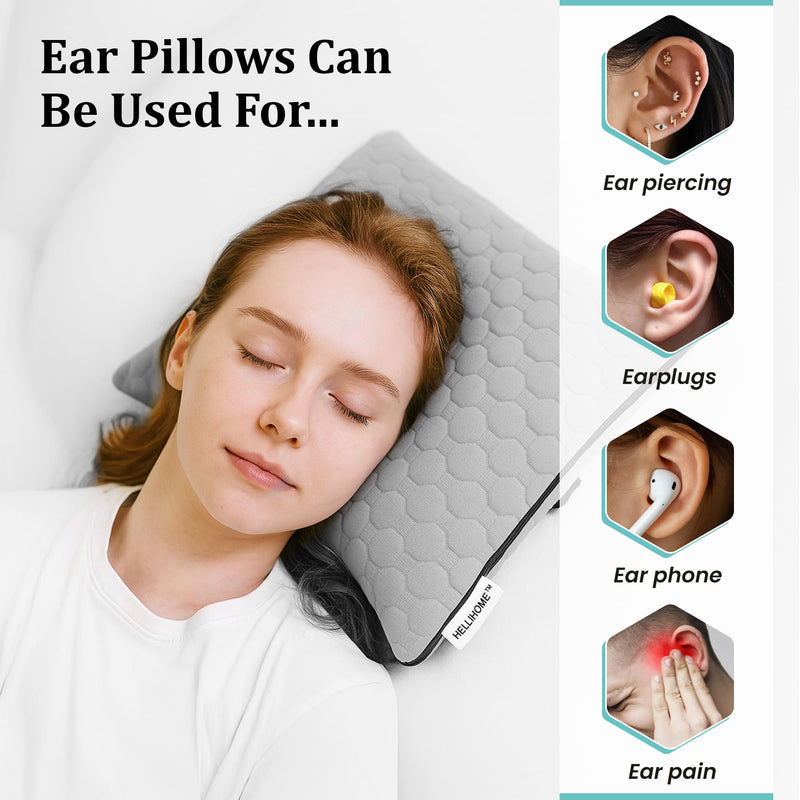[Australia] - Ear Piercing Pillow with Hole for Ear - Adjustable Shredded Memory Foam Pillow for Side Sleepers, CNH Pillow for Piercing Healing & Ear Pain Relief | Soft Washable Travel Pillow with Bag Extra Foam 