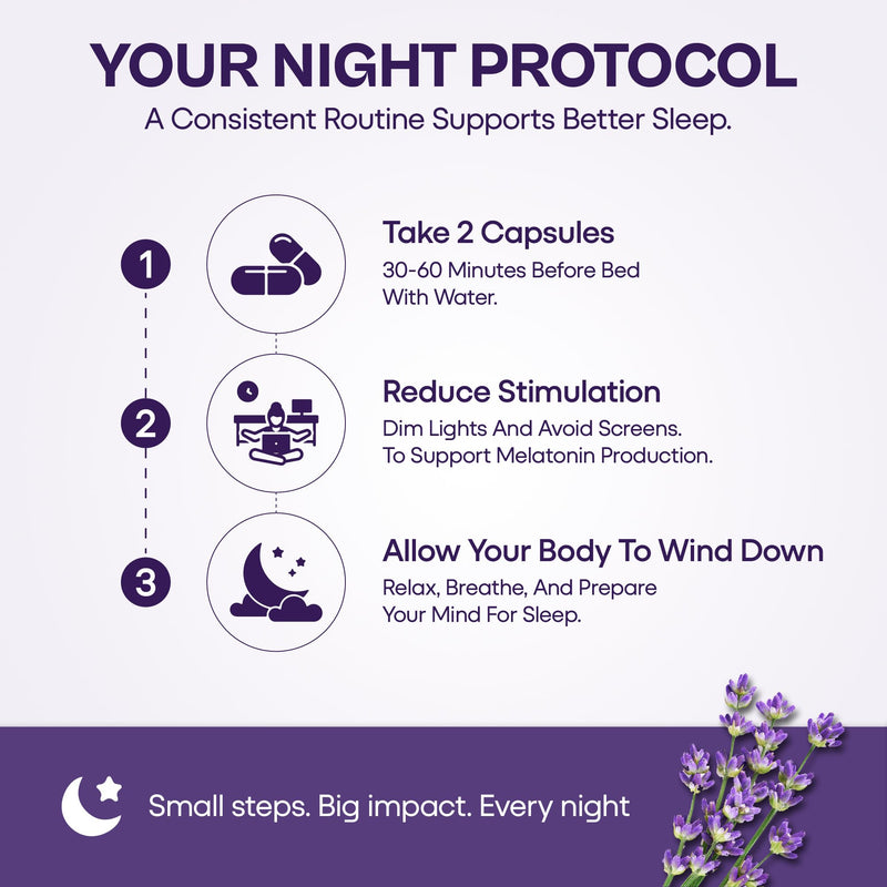 Peaceful Nights Magnesium Bisglycinate Capsules with Ashwagandha | High Absorption Bisglycinate | Evening Wind-Down Support Muscle Relaxation & Stress Support | 60 Capsules