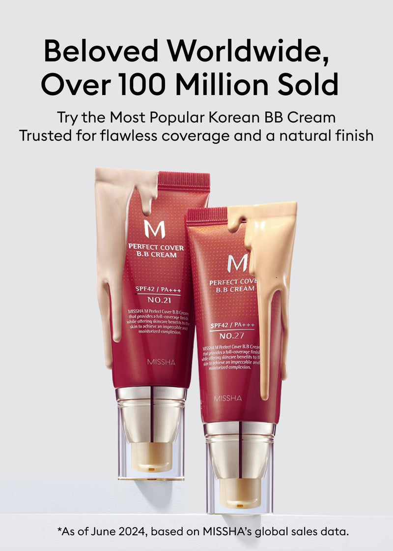 [Australia] - MISSHA M Perfect Cover BB Cream No.23 Natural Beige -Light/Medium with Cool/Neutral Undertone SPF 42 PA +++ 1.69 Fl Oz - Tinted Moisturizer for face with SPF 1.69 Fl Oz (Pack of 1) No.23 (Natural Beige) 
