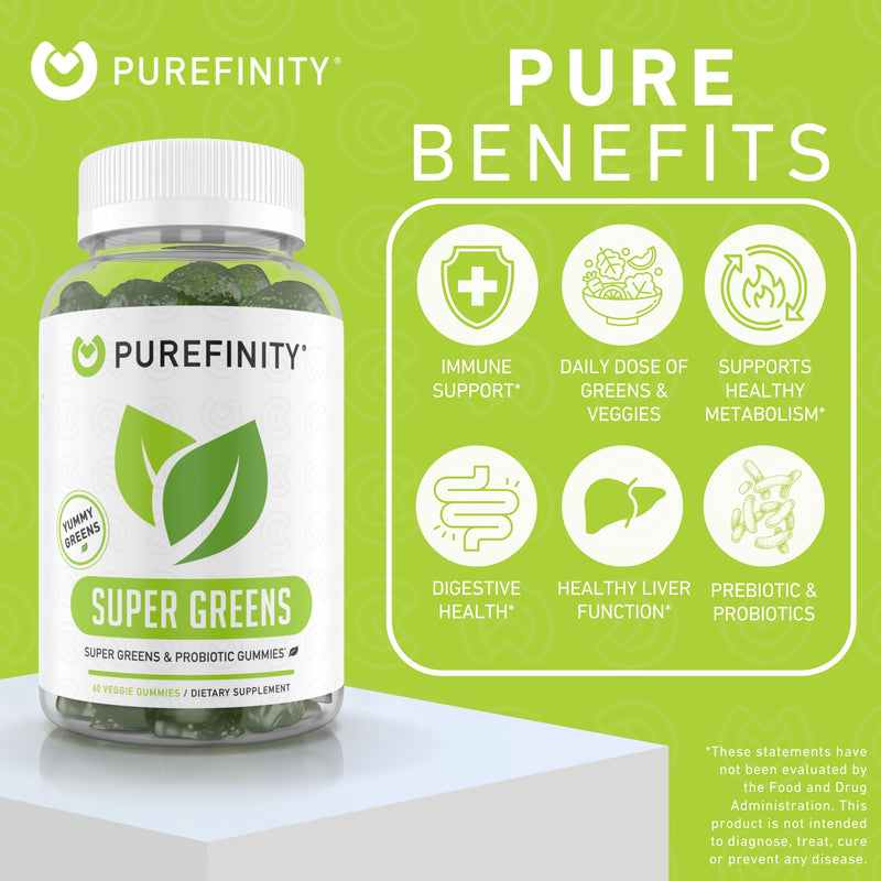 [Australia] - Spirulina Gummies – Your Daily Super Greens with Spinach, Broccoli, Alfalfa, Beet Root, Acai, The Perfect All-in-One Veggie Gummies – Non-GMO, Gluten Free – 60 Vegan Gummies 