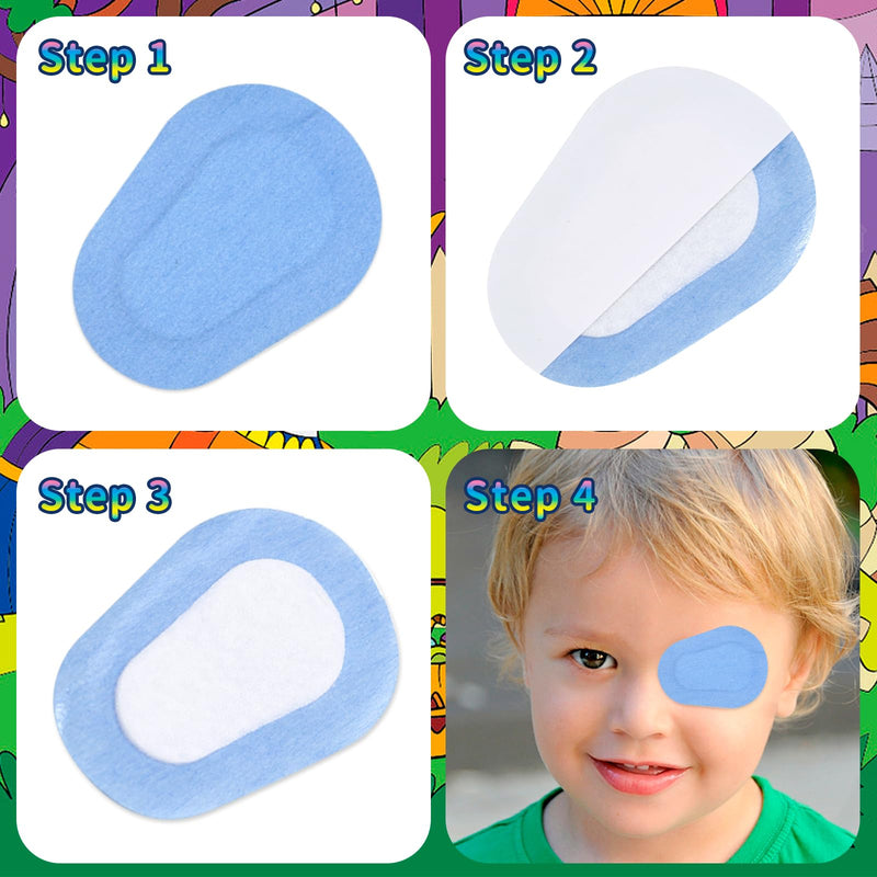 Colorful Adhesive Eye Patches Pads 2 Boxes/40 Pcs Bandages Breathable Lazy Eye Patch 4 Styles Eye Patches for Kids and Adults