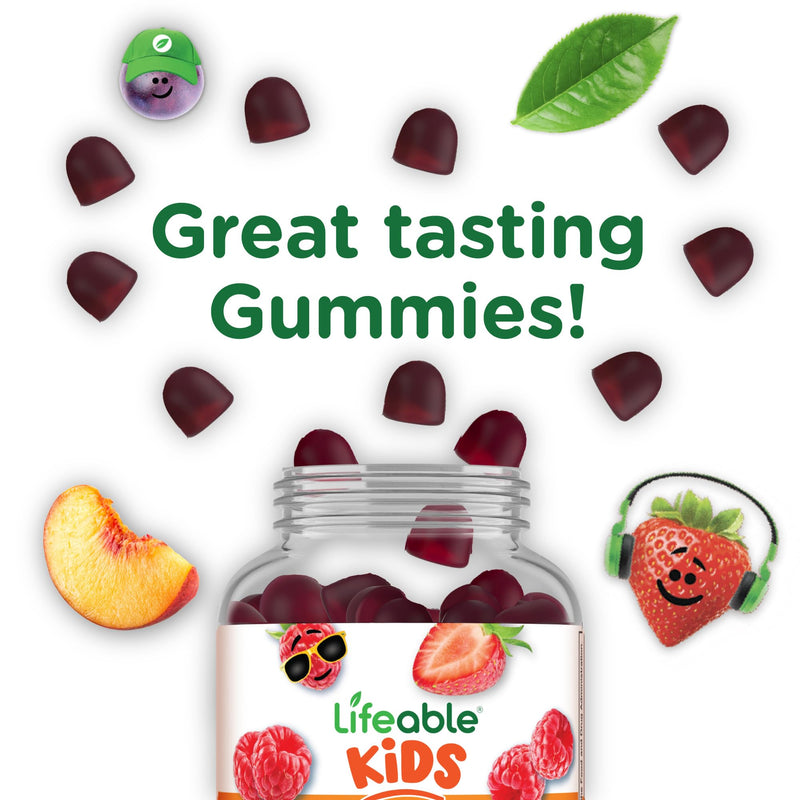 Lifeable Kids Multivitamin with Iron Gummies | Great Tasting Vitamins for Kids | Vegetarian Non-GMO Childrens Multivitamin | 90 Gummies