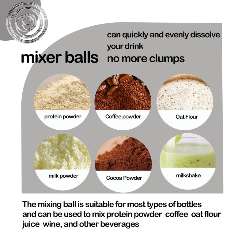 [Australia] - midgreyeye Pack of 4 Stainless Steel Shaker Ball Shaker Ball Protein Shake Protein Mixer Sport Fitness Shaker Protein Shaker for Protein Blended Drinks (stainless steel) (4.8 x 4.2 cm) 4.8 x 4.2 cm 