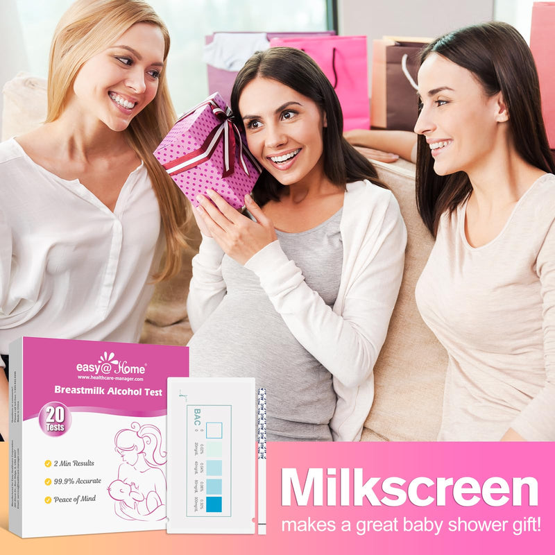 [Australia] - Easy@Home Breastmilk Alcohol Test Strips, at Home Alcohol Test for Breastfeeding and Lactation Milk Testing, Give Nursing Mothers Clarity, Easy, Quick and Precise Detection, EBA-20T, 20-Pack 