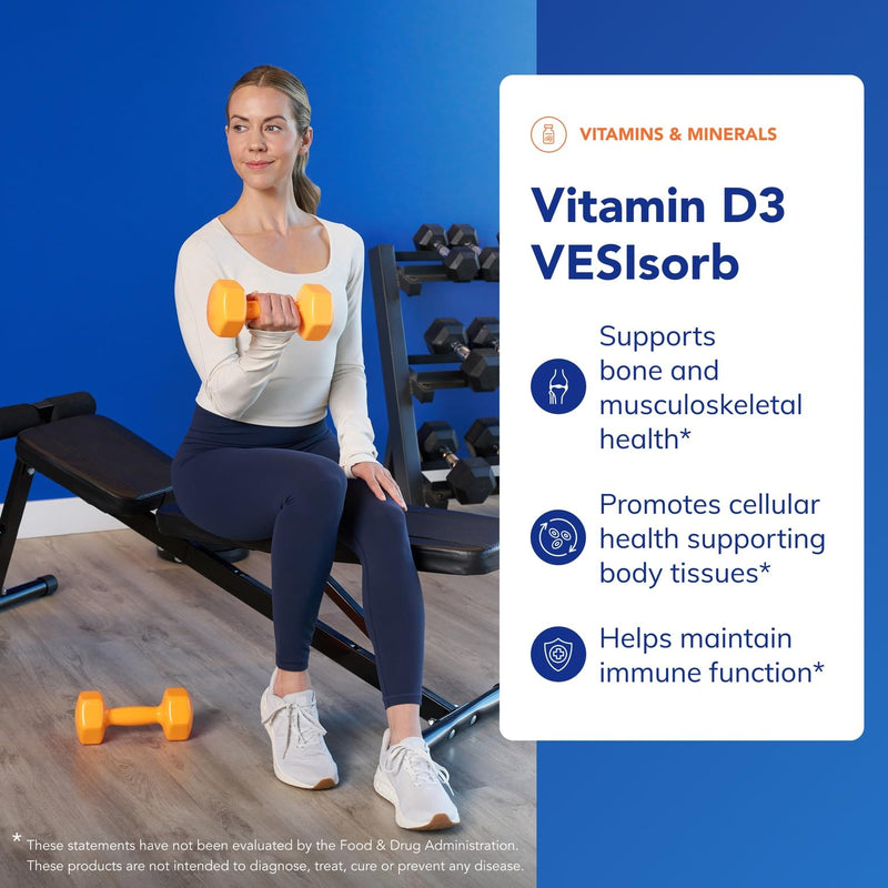 Pure Encapsulations Vitamin D3 VESIsorb, 60 Caplique Capsules | Supplement to Support Bones, Heart, Colon, Breast Health, and Enhanced Vitamin D Absorption* 60 Count (Pack of 1)