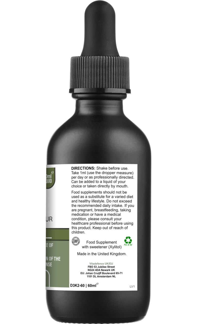 Liposomal Multi Vitamin D3 & K2, Apple & Vanilla Flavour, 60ml Liquid Supplement