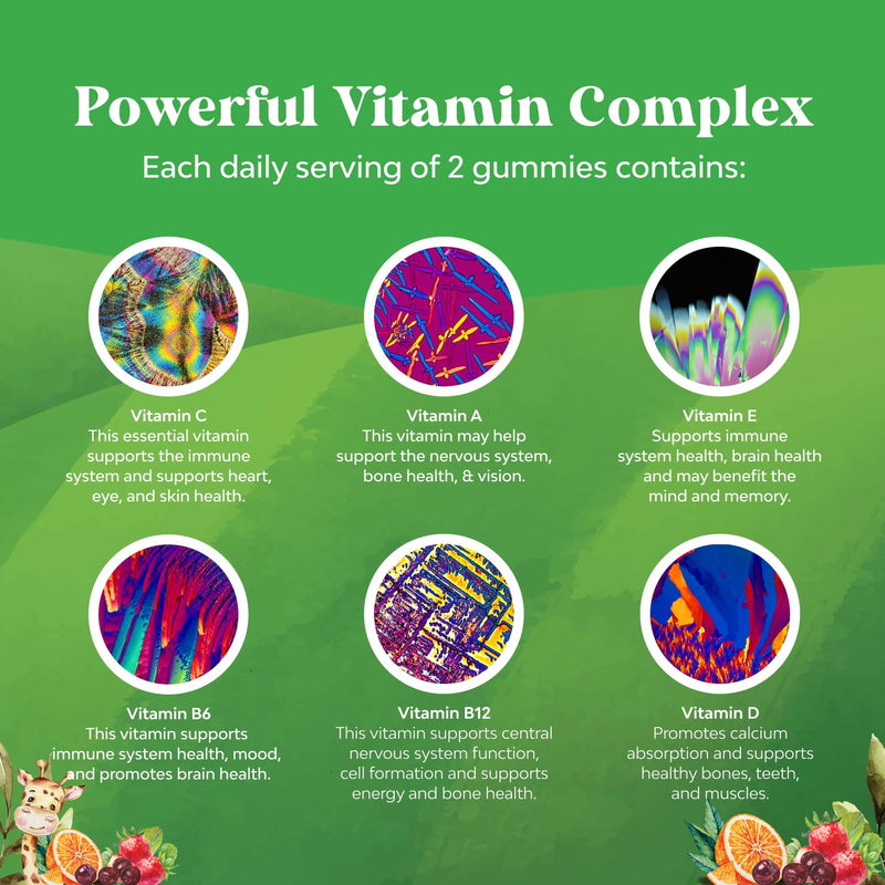Natures Craft Plant Based Kids Multivitamin Gummies - Multivitamin for Kids Immunity Support Gummies with Vitamins A C D3 E B and Zinc Gelatin and Gluten Free Non-GMO Vitamins Gummy Formula 120ct | Multivitamin for Kids with Vitamin D3, C, A & Zinc - S...