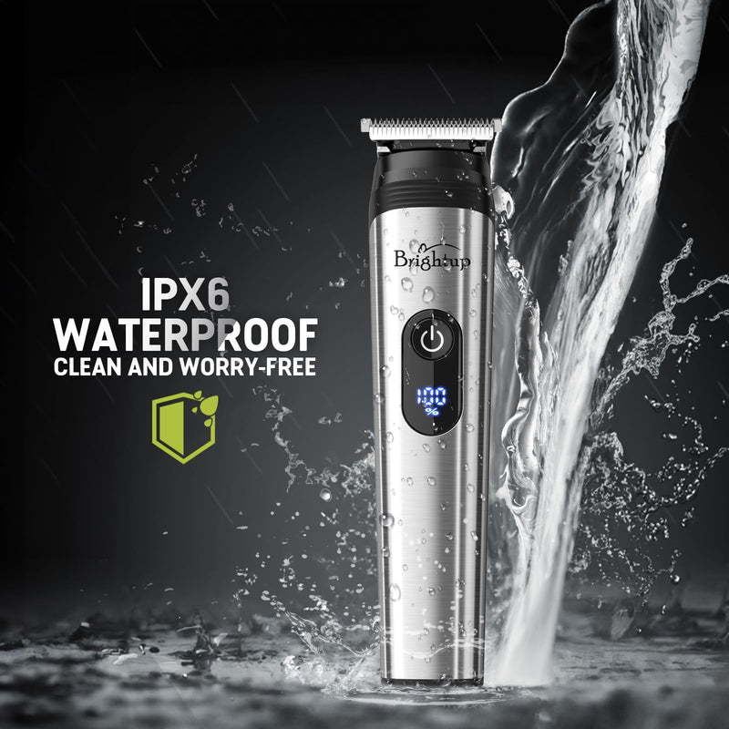 [Australia] - Brightup Beard Trimmer Men, Beard Trimmer for Men, IPX7 Waterproof Hair Clipper Hair Trimmer for Beard, Head, Body, Groin and Face, Electric Shaver 