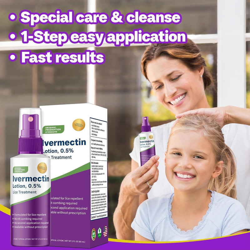 [Australia] - Abctec Ivermectin Lotion 0.5%, 2oz, Lice Treatment, No Head Combing Required, Just One Application Will Done 