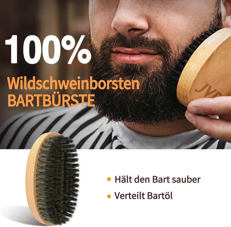 [Australia] - Beard care set for men, JVR beard care set with beard oil, beard balm and beard brush, professional beard set, beard fragrance and shine, beard smoothing cream, moisture and styling (yellow). 