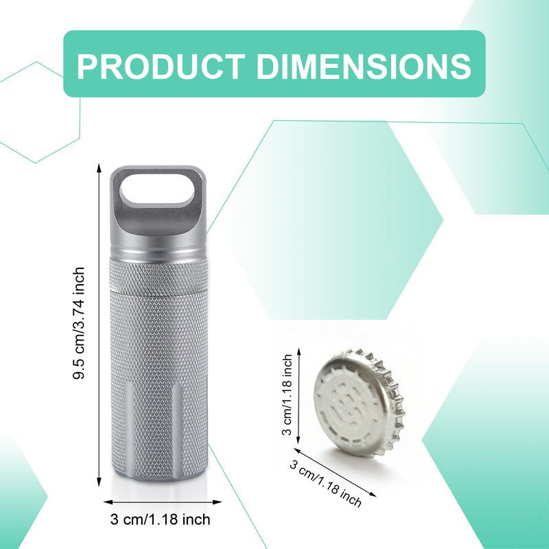 Metal Pill Container Keychain, Waterproof EDC Pill Holder | for Vitamins & Medications, Lightweight Aluminum Alloy Pill Case Organizer for Hiking Camping, Portable Travel Pill Box