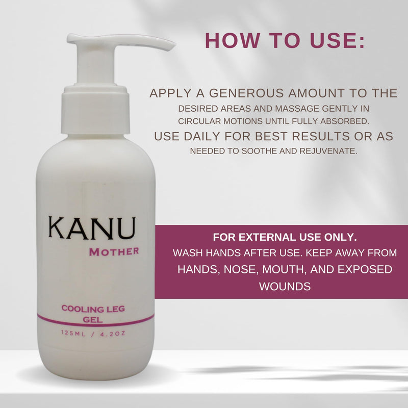 [Australia] - KANU Pregnancy Cooling Leg Gel with Peppermint Oil & Vitamin E- Safe Maternity Skincare for Swollen Legs, Tired Feet and Ankle Relief- Hydrating Cream for Expecting Moms 
