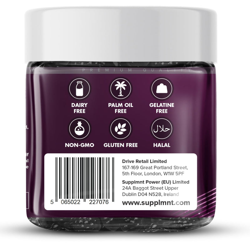 Supplmnt. Berberine Gummies - 2 Months Supply, 1500mg Berberine with 1000mg Ceylon Cinnamon, 2.4mg Vitamin B12 & 400mg Magnesium Glycinate - Powerful Metabolism & Immune Support Supplement BlackBerry