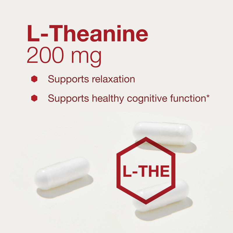 PROTOCOL FOR LIFE BALANCE L-Theanine 200mg, Stress Relief*, 60 Veg Caps | Support Relaxed but Alert Temperament*, Supports Brain Health and Efficiency*, Free of Dairy, Gluten, and Soy, Non-GMO, Vegan