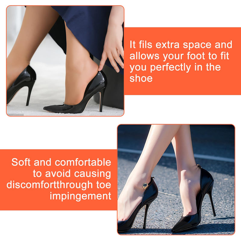 [Australia] - Shoe filler inserts, 3 pairs of toe filler inserts for shoes that are too large, insoles, adjustable shoe pads, toe cushions, shoe size reducer for women and men, high heels, suit shoes, casual flats, grey 