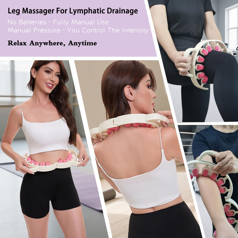 [Australia] - Anti-Cellulite Massage Roller, Lymphatic Drainage Massager Roller, Fascia Roller for Legs, Thighs, Waist, Buttocks, Deep Tissue Massage Roller for Legs, Pain Relief, Body Sculpting, Anti-Cellulite 