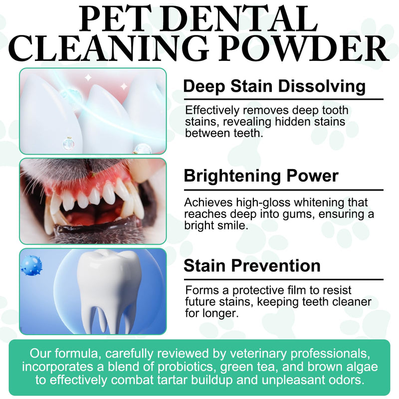 Dog Dental Powder - Teeth Cleaning Powder for Dogs - Dental Powder for Dogs - Dog Dental Care - Plaque & Bad Breath Off Powder Dog - Dental Care Supplies for Small - Medium - Large Dogs - PawsPlanet Australia