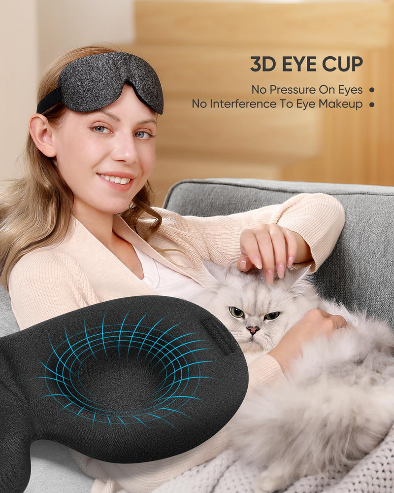 [Australia] - LKY DIGITAL Sleep Mask for Side Sleeper 3 Pack, Blackout 3D Eye Mask for Sleeping, Night Blindfold for Men Women Black & Blue & Red 