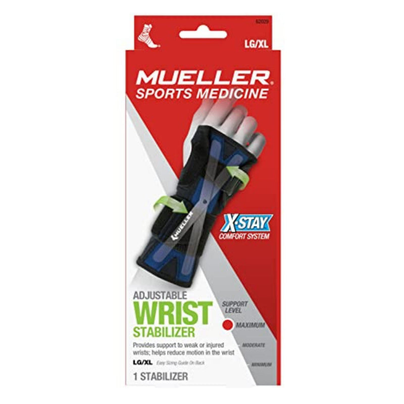 [Australia] - MUELLER Sports Medicine X-Stay Wrist Stabilizer, Wrist Pain Relief Support for Men and Women, Ideal for Carpal Tunnel, Tendinitis, Arthritis, Black Small/Medium (Pack of 1) 
