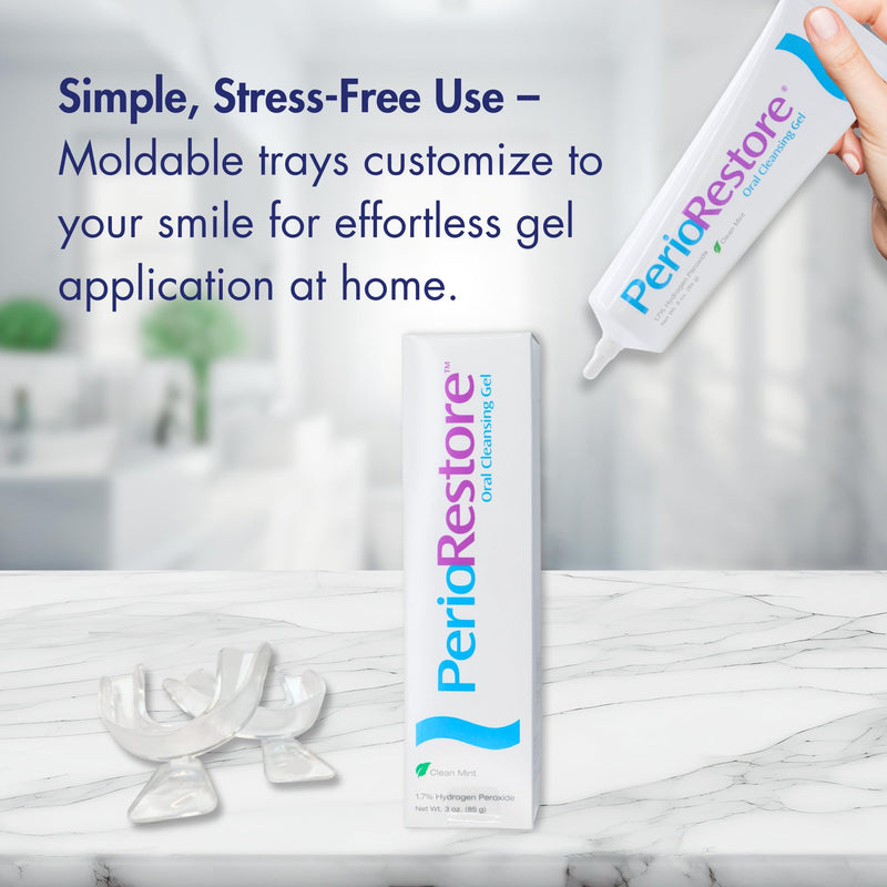 PerioRestore Toothpaste, Periodontal Treatment & Teeth Whitening Gel, Mint, 3 oz | 1.7% Hydrogen Peroxide Formula, Professional-grade, 1 Tube, Trays Not Included, Promote Teeth Whitening, At-home Oral Care