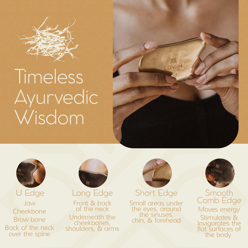 [Australia] - LUVIH - The Illuminator Kansa Gua Sha Tools for Massaging The Face & Certain Areas of The Body, Skin Firming & Invigorating Gua Sha Facial Tools, Alternative to Wood Therapy Massage Tools, 1 Piece 