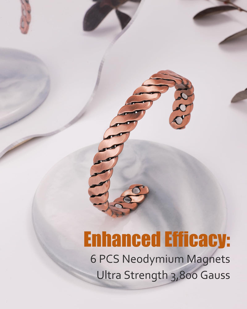 [Australia] - Jecanori Copper Magnetic Bracelets for Men and Women‚ÄìEffective Pure Copper Bracelet ‚Äì Adjustable Cuff Bangles Twisted Copper 