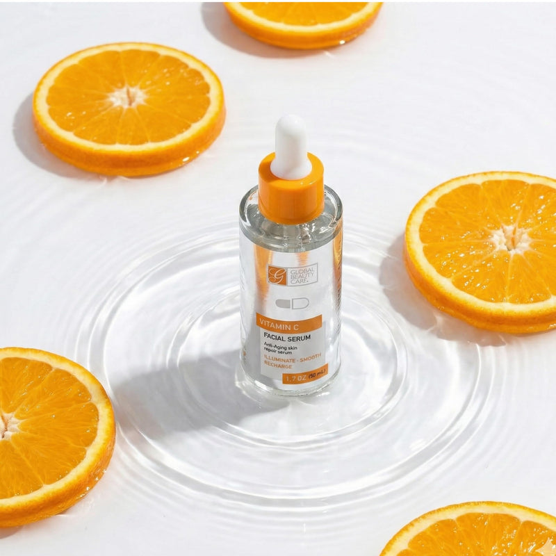 Global Beauty Care Vitamin C Facial Serum - Facial Treatment Serum with Hyaluronic Acid for Uneven Tone & Radiance Appearance Support, Fast Absorbing, Lightweight Hydration, 1.7 fl oz (1 Pack) 1.7 Fl Oz (Pack of 1)