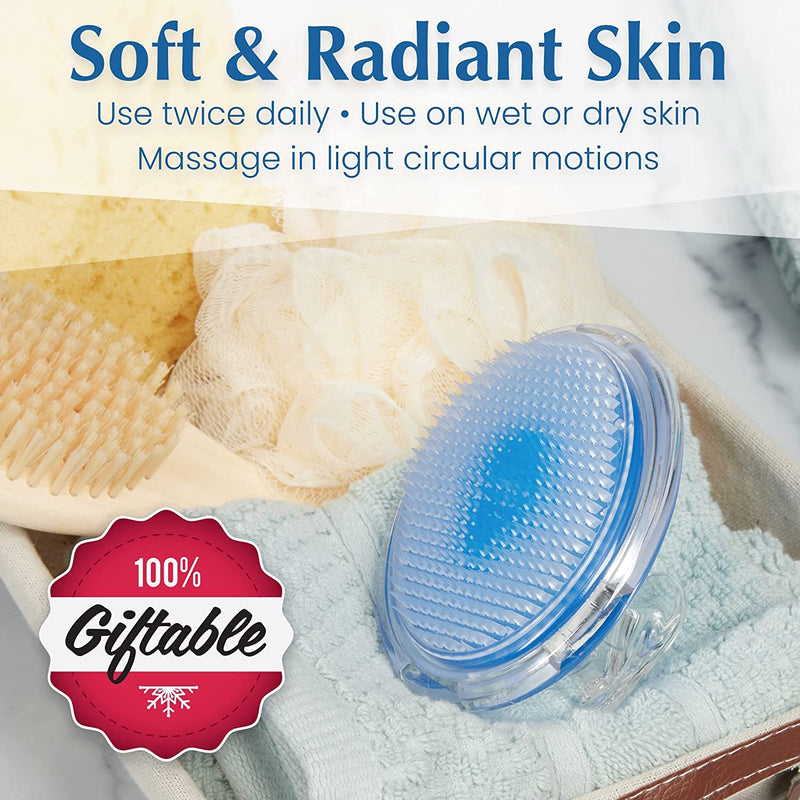 [Australia] - Dylonic Exfoliating Body Scrub Razor Bump Brush, Ingrown Hairs Solution Pads - After Waxing Skin Care Exfoliator for Body Shaving Irritation, Strawberry Legs, Armpit, Bikini Body Exfoliator Scrubber Orange & Blue 2 Packs 