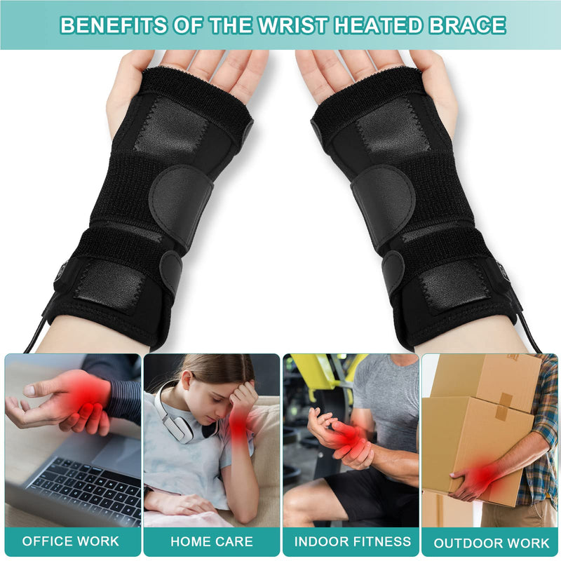 Wrist Thumb Brace Heating Pad for Arthritis and Carpal Tunnel Relief, De Quervain's Tenosynovitis, Tendonitis Wrist Hand Pain Relief - Left Right Hand(No Battery)