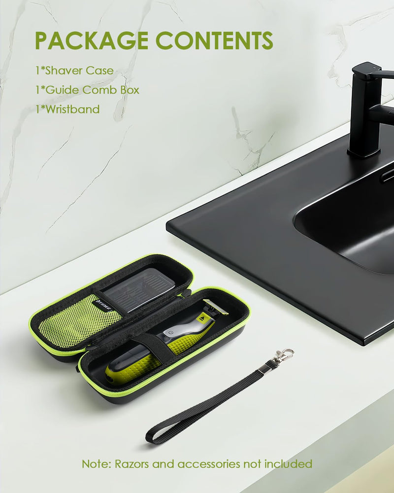 [Australia] - Yinke Bag for O Blade Electric Shaver QP2734 QP2724 QP2824 QP6551 QP4631 O Blade Pro 360, Travel Bag for Braun Series 3/5/7/9, Hard Shell Travel Carry Bag Green 