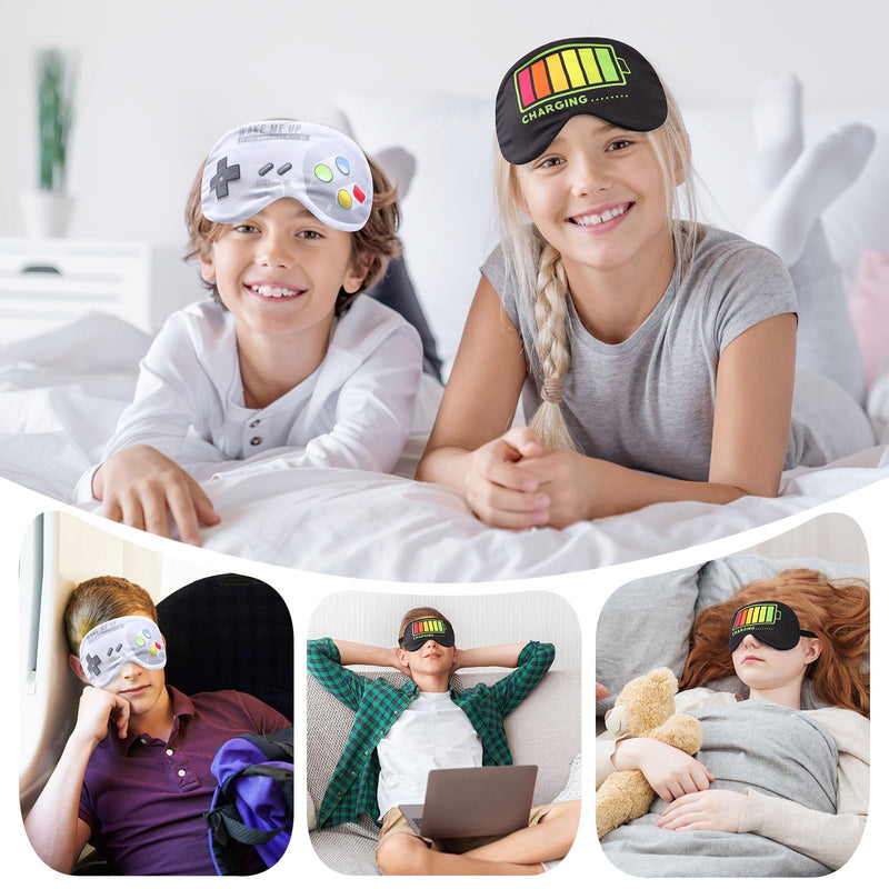 [Australia] - 2 Pcs Sleep Eye Mask, Guys Blackout Sleeping Mask for Kids Adult Children's Travel Eye Mask Eye Cover Blindfold for Game 2 Pcs Game Mask - Style 1 
