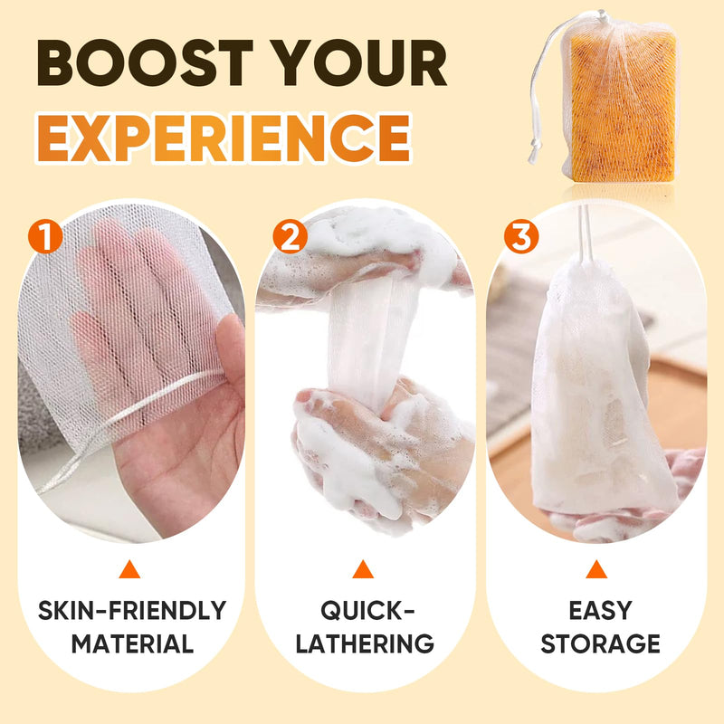 3 Pcs 60g Turmeric Kojic Acid Soap Bars with Foaming Mesh Net | SLS-Free,Enriched with Retinol, Hydrolyzed Collagen, Vitamin E & Shea Butter, Mild Treatment for Facial,Body & Armpit Use
