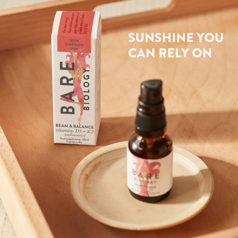 Bare Biology Beam & Balance Vitamin d3 k2 unflavoured Vegan Spray. Maximum Strength: Vitamin d3 4000 iu, with k2 Vitamin Supplements MK-7. Daily Support for Immunity, Bones, Teeth and Muscles