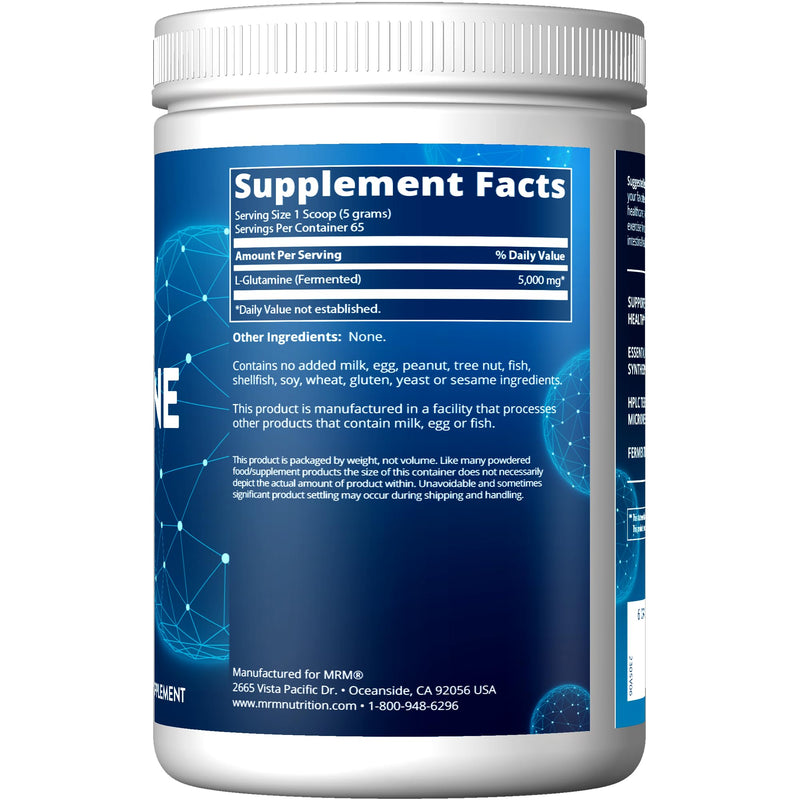 [Australia] - MRM Nutrition L-Glutamine | 5000mg | Recovery | Amino Acid | Muscle support | Immune + Gut health | Fermented | 65 servings 65 Servings (Pack of 1) 