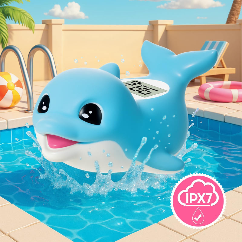 [Australia] - Baby Bath Thermometer for Newborn ‚Äì Digital Bathtub Water Temperature Thermometer ‚Äì Floating Dolphin Bath Toy, ¬∞C/¬∞F Display, Waterproof & BPA-Free 
