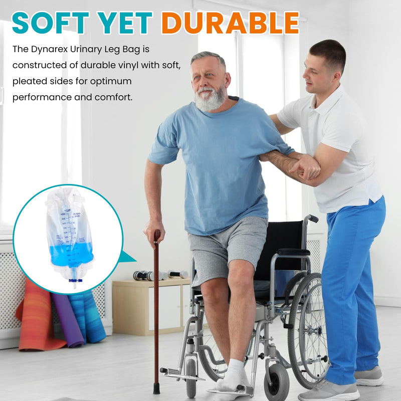 [Australia] - 4 Pack 1000ml Catheter Bags with 18‚Äù Drainage Tube,Anti Reflux Valve,Large Capacity Urine Leg Catheter with Two Latex-Free Straps, Easy Flip Drain, Urinary Catheter for Men, Women 4 PACK 