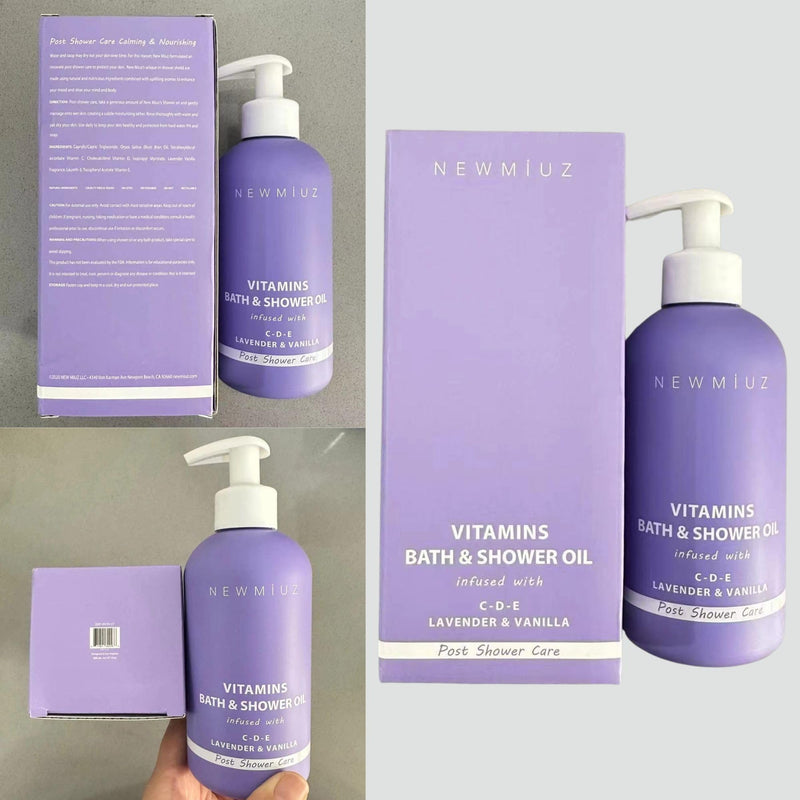 New Miuz Lavender Vitamin InShower Body Conditioner Soft Skin Natural Post Shower Care Moisturizer for Body Legs Nourishing Bath Oil Lavender Vanilla Self Care Spa Gift
