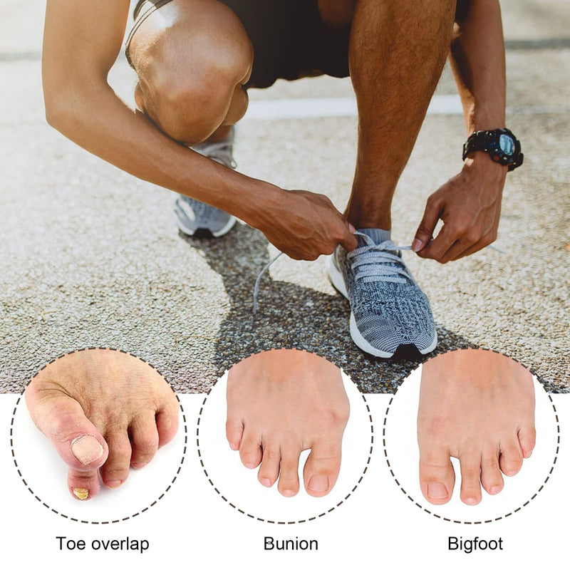 [Australia] - Pack of 2 tubular bandages, silicone toe stretcher, hallux valgus correction, gel big toe spacer with 2 loops, double hole toe orthosis for bunion pain and overlapping toes, women and men 