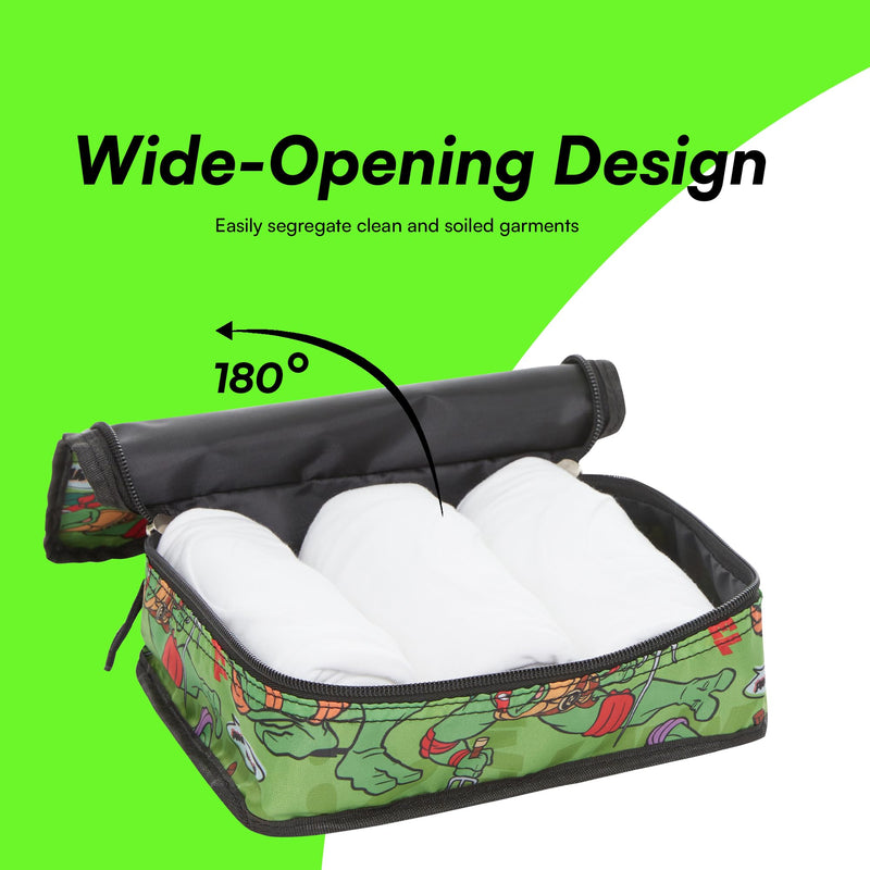 Teenage Mutant Ninja Turtles Packing Cubes - Leonardo, Raphael, Donatello, Michelangelo - TMNT 5 Piece Travel Luggage Organizer Set for Kids Teens Adults