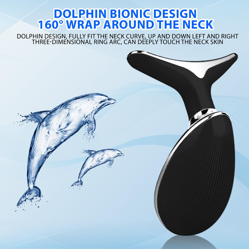 Facial Massager Face and Neck, Red Light Therapy for Face and Neck, Facial Skin Care Tool, 7 Color Led for Face Sculpting Tool at Home (Black)