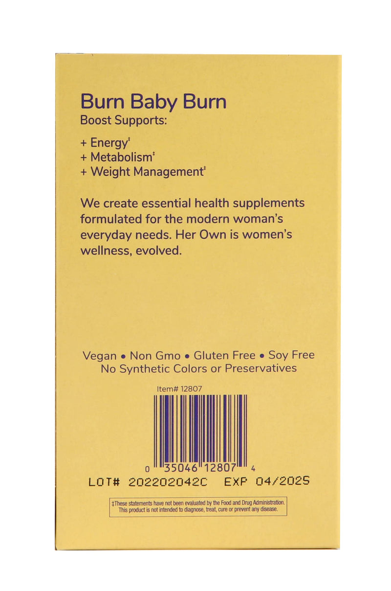 [Australia] - her own Boost, Helps Boost Energy, Supports Metabolism, Proprietary Thermogenic Blend, Green Tea Leaf Extract, Gluten and Soy Free, Vegan, 60 Capsules, 30 Servings, Small, Multi 