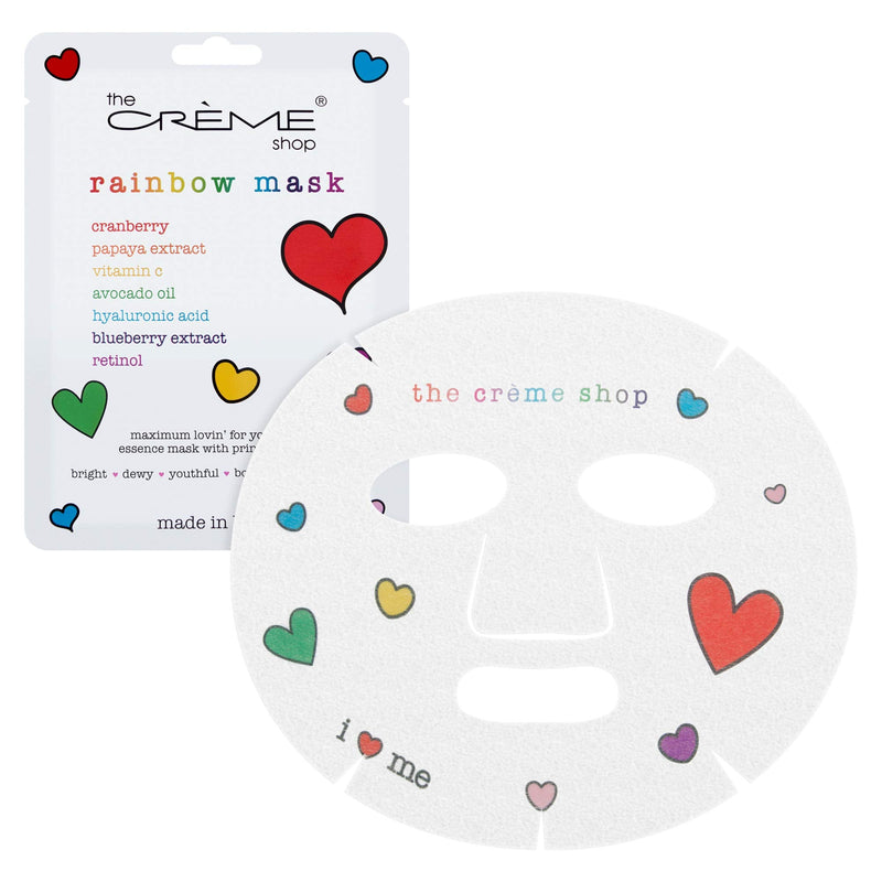 The Crème Shop Rainbow Sheet Mask (Pack of 3) | Fruit Extracts, Vitamins, Hyaluronic Acid & Retinol - Promotes Dewy, Youthful, Bouncy Skin