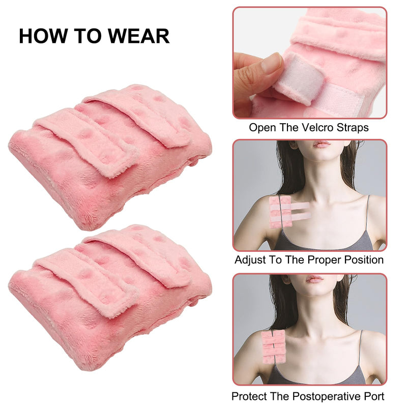 [Australia] - 2 Pack Pacemaker Pillow for Bra, Chemo Port Pillow for Chemo Patients, Chemo Port Bra Cushion, Pacemaker Protector, Post Surgery Bra Strap Pads Heart Surgery Recovery Gift (Pink) Style 1: Pink 