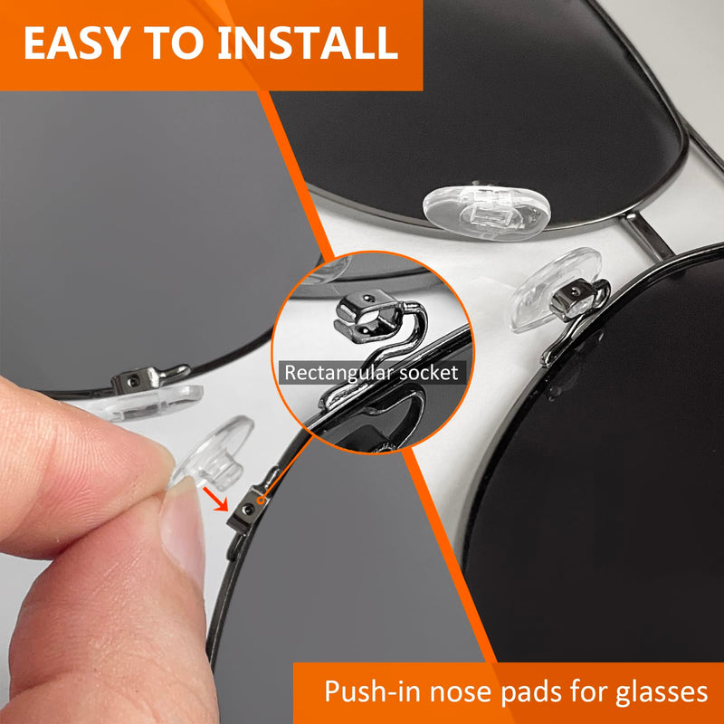 [Australia] - Push-in Eyeglass Nose Pads - PFDHQS 18 Pairs Glasses Nose Pads Replacement Kit - 6 Options Available for Replacing and Having Spare Nose Pads for Sunglasses 