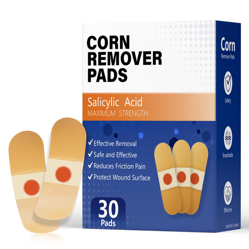 [Australia] - 40% Salicylic Acid Corn Removers Pads for Feet & Toes - Max Strength Medicated Treatment - Fast-Acting Adhesive Targets Corns, Calluses & Dead Skin - 30 Count 30 Count (Pack of 1) 