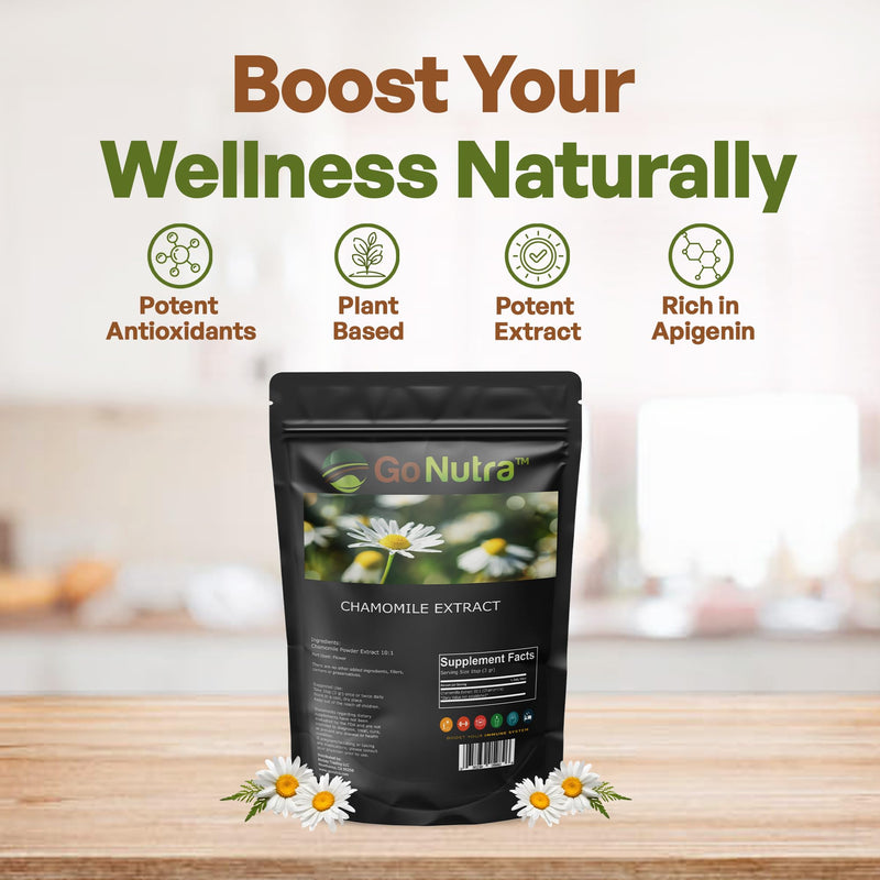 [Australia] - Go Nutra Chamomile Extract Powder 10:1 Strength Apigenin Supplement 8 oz. Herbal Extract 