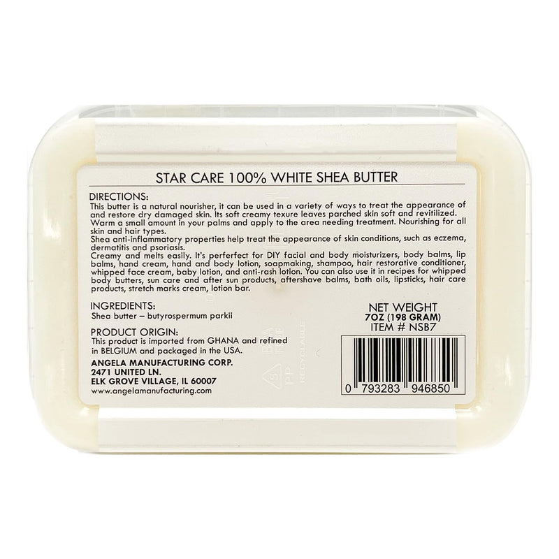 100% Pure White Shea Nut Butter 7oz Unrefined & Raw Natural Moisturizer for Skin Hair & Lips, African Shea Butter Rich in Vitamins & Antioxidants No Added Color or Fragrance 7 Fl Oz (Pack of 1)
